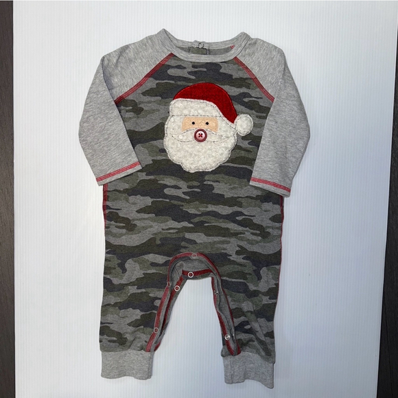 Mud Pie Kids Baby Santa Camo Christmas 1 Pc Boys Outfit Set 9-12 months Boy - Picture 5 of 8